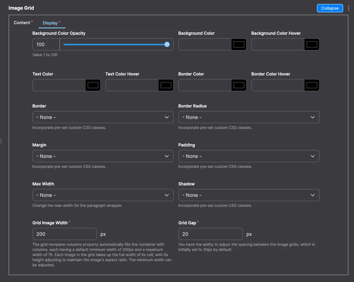 Lightbox Image Grid: Lightbox Image Grid module configuration in Drupal - settings for responsive grid layout and Lightbox. 
